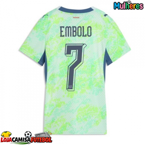 Camisa de Futebol Suíça Breel Embolo #7 Equipamento Secundário Mulheres Mundo 2026 Manga Curta